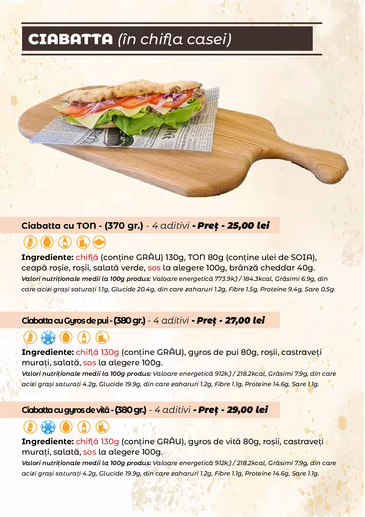 Meniu Casa Rustica
